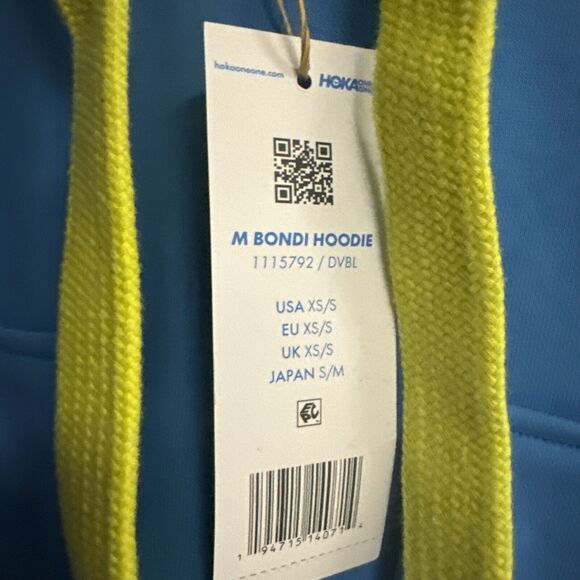 NEW HOKA ONE ONE HOODIE BONDI MEN XS WOMEN S "ALL GENDER" BLUE HOODIE NWT - Picture 9 of 11